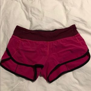 Lululemon Speed Shorts in Pink size 4